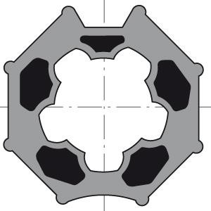 Meenemer buis 8 kant 60mm voor 50 serie