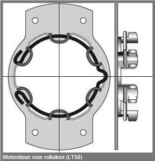 Somfy motorsteun staal