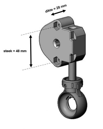 Oogwwerk smal kunststof oog